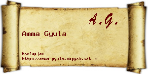 Amma Gyula névjegykártya